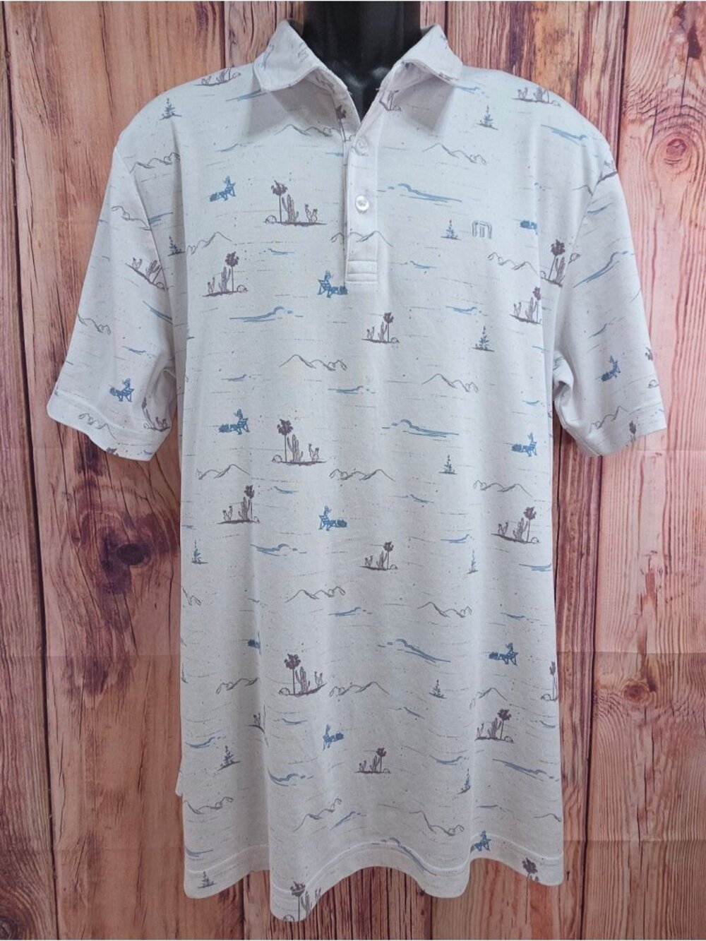 Travis Mathew Mens Western Print Polo Shirt XL